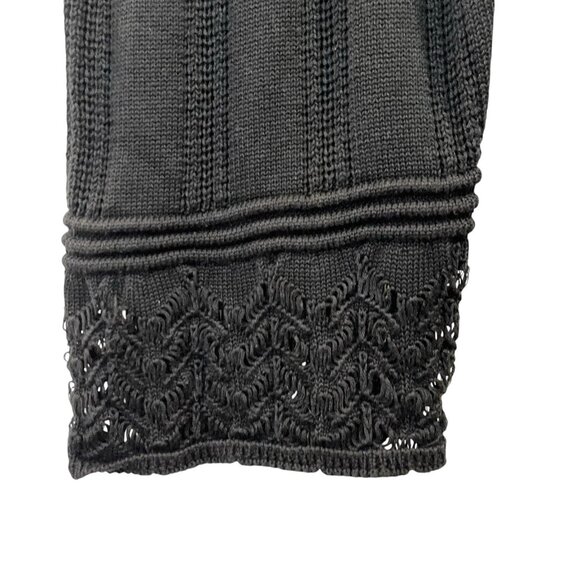 ASOS Knit Beach Pants Black Pull On Festival Stretch High Rise Crop Capri US 14 - Picture 2 of 6